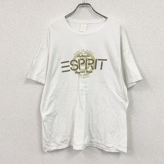 ～90s　ESPRIT　エスプリ　半袖プリントTシャツ　デカロゴ　シングルステッチ　ヴィンテージ　白　ホワイト　XLサイズ