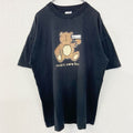 古着 used　90s　SCREEN STARS　半袖アニマルイラストプリントTシャツ　熊　bear　黒　ヴィンテージ　XLサイズ