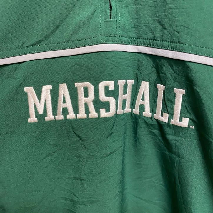 古着 used　Columbia　コロンビア　長袖ハーフジップブルゾン　ワンポイント刺繡ジャンパー　MARSHALL　緑　Mサイズ