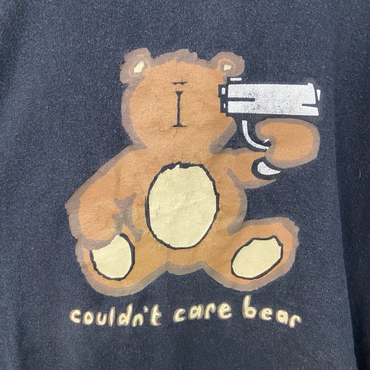 古着 used　90s　SCREEN STARS　半袖アニマルイラストプリントTシャツ　熊　bear　黒　ヴィンテージ　XLサイズ