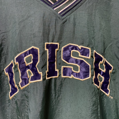 古着 used　90s　Champion　チャンピオン　長袖カレッジナイロンジャケット　ノートルダム大学　緑　オーバーサイズ