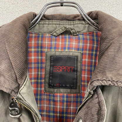 ESPRIT　エスプリ　ファイヤーマンジャケット　比翼仕立て　コーデュロイカラー　デカポケット　カーキ　Mサイズ