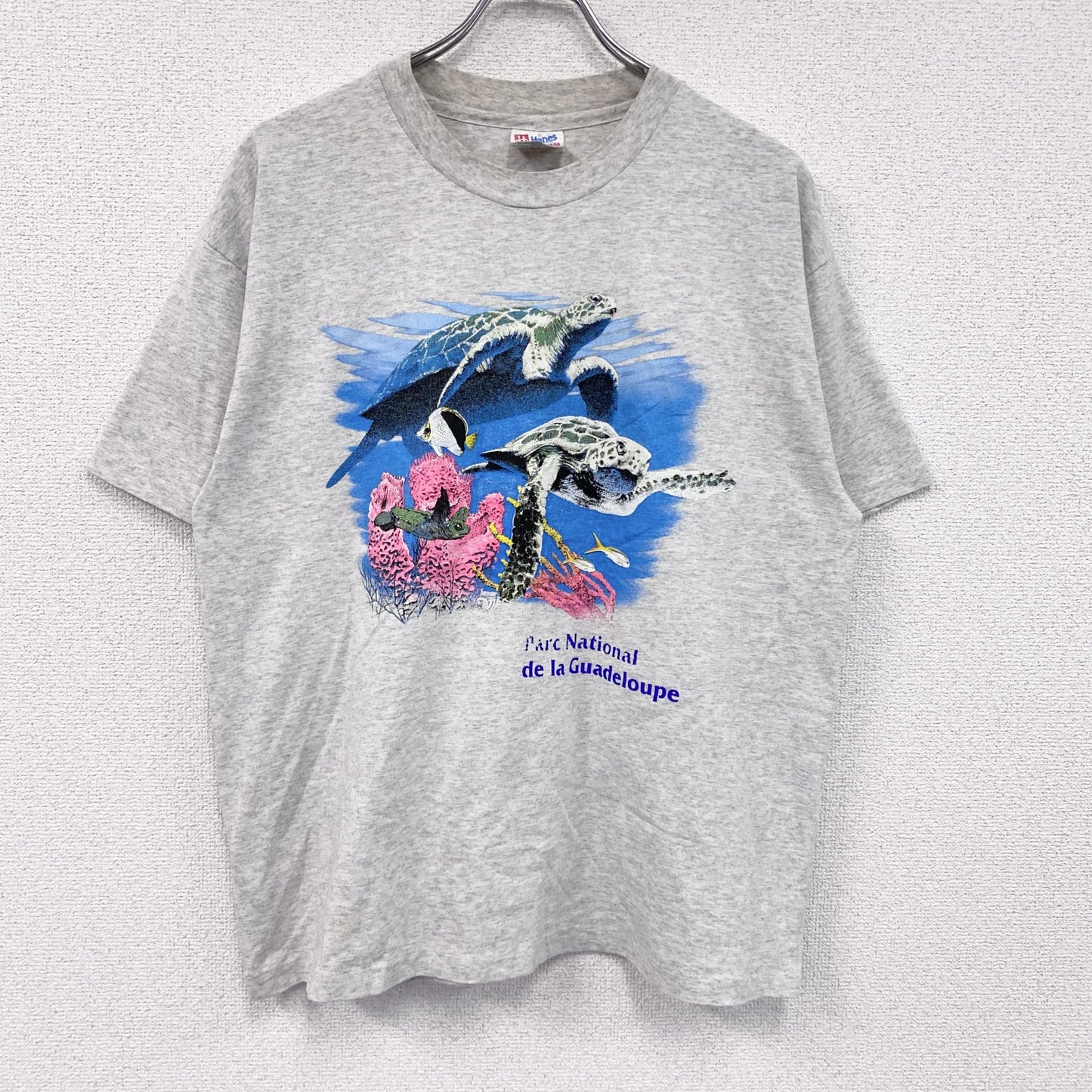 ～90s　Hanes　ヘインズ　半袖プリントTシャツ　ヴィンテージ　灰色　グレー　Lサイズ