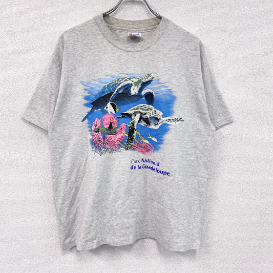 ～90s　Hanes　ヘインズ　半袖プリントTシャツ　ヴィンテージ　灰色　グレー　Lサイズ