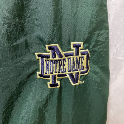 古着 used　90s　Champion　チャンピオン　長袖カレッジナイロンジャケット　ノートルダム大学　緑　オーバーサイズ