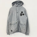 古着 used Quiksilver クイックシルバー　長袖フルジップパーカー　ブルゾン　ジャケット　アウター　グレー　Sサイズ