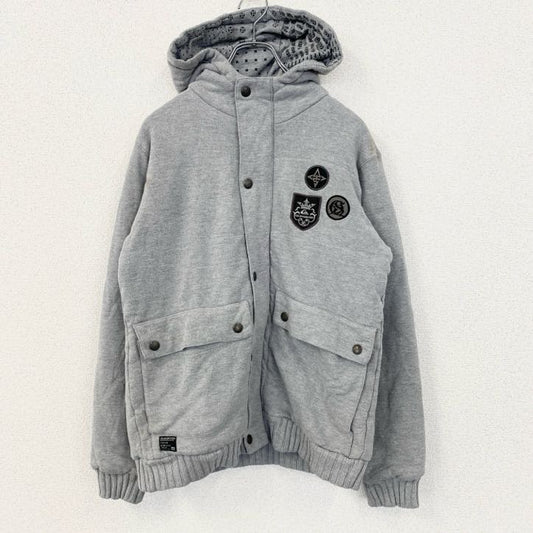古着 used Quiksilver クイックシルバー　長袖フルジップパーカー　ブルゾン　ジャケット　アウター　グレー　Sサイズ