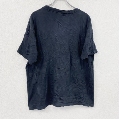 90s　Calvin Klein　カルバンクライン　半袖プリントTシャツ　シングルステッチ　デカロゴ　黒　ブラック　XLサイズ