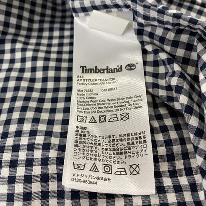 Timberland　ティンバーランド　長袖シャツ　ボタンダウンシャツ　ギンガムチェック　総柄　黒　ブラック　Mサイズ