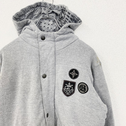 古着 used Quiksilver クイックシルバー　長袖フルジップパーカー　ブルゾン　ジャケット　アウター　グレー　Sサイズ