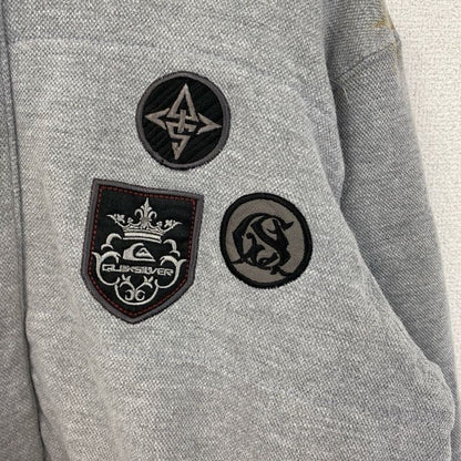 古着 used Quiksilver クイックシルバー　長袖フルジップパーカー　ブルゾン　ジャケット　アウター　グレー　Sサイズ