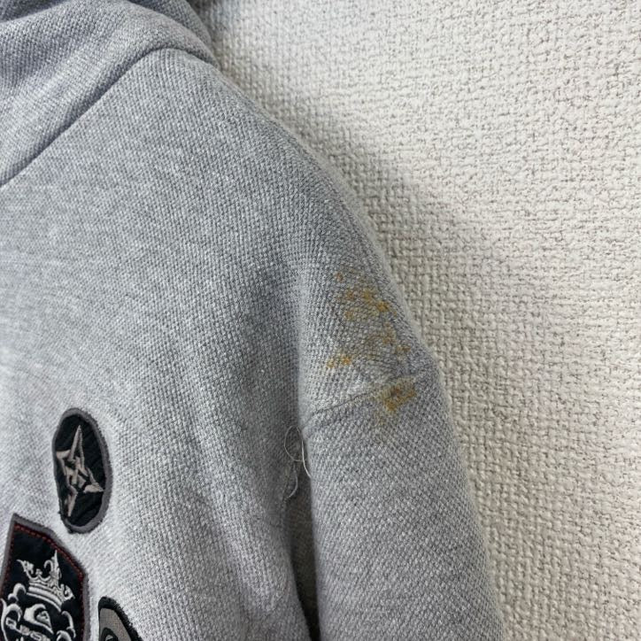 古着 used Quiksilver クイックシルバー　長袖フルジップパーカー　ブルゾン　ジャケット　アウター　グレー　Sサイズ