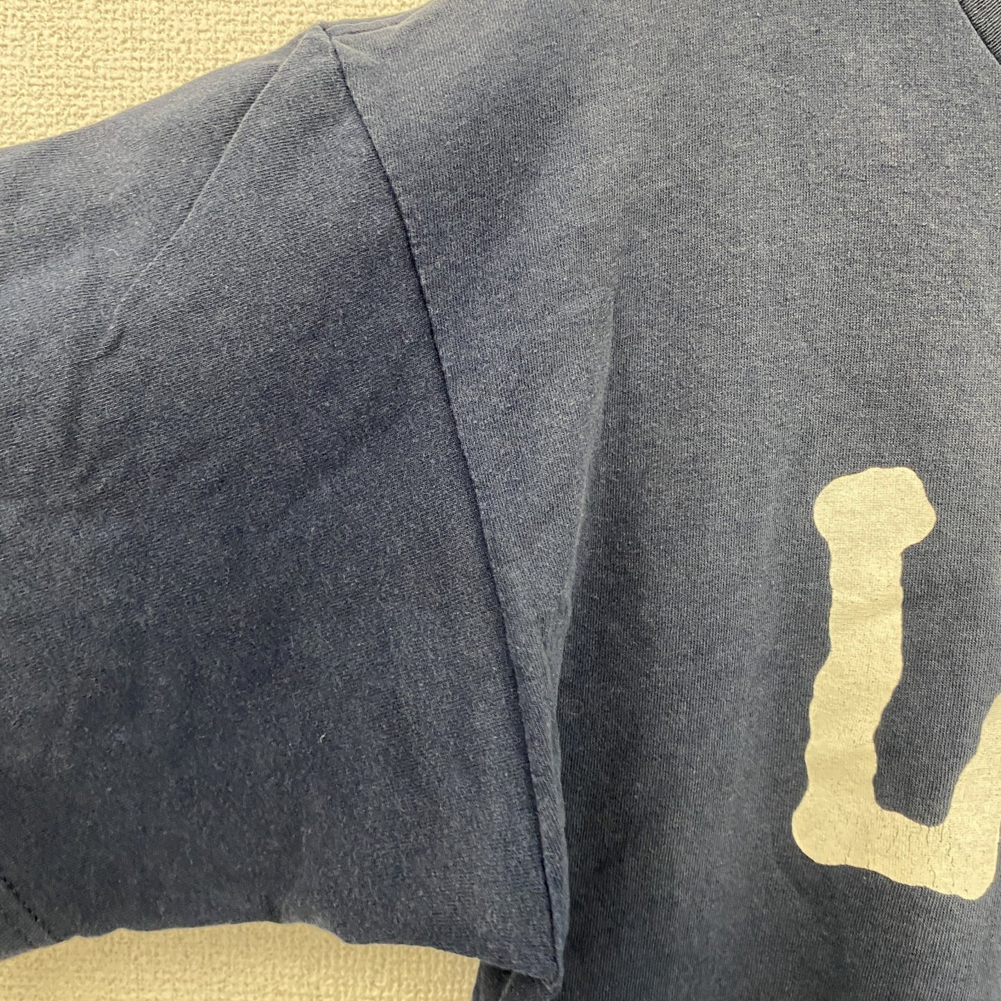90s～　LEE　リー　半袖プリントTシャツ　フェード　デカロゴ　ヴィンテージ　紺　ネイビー　Lサイズ