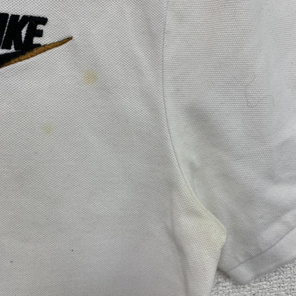 NIKE　ナイキ　半袖ポロシャツ　スウッシュ　刺繍ロゴ　白　ホワイト　Mサイズ