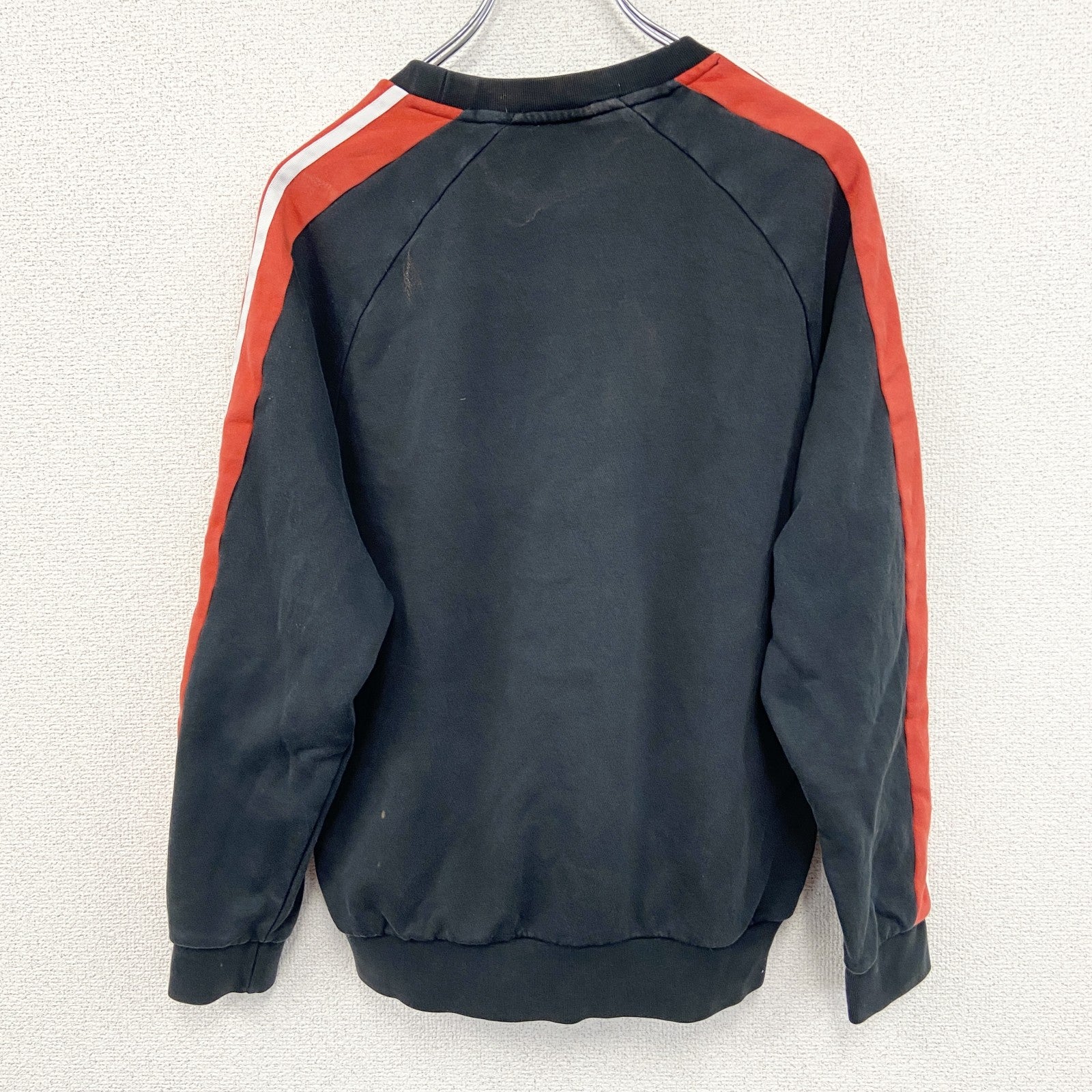 adidas　アディダス　スウェット/トレーナー　スリーストライプス　バイカラー　赤　黒　Sサイズ