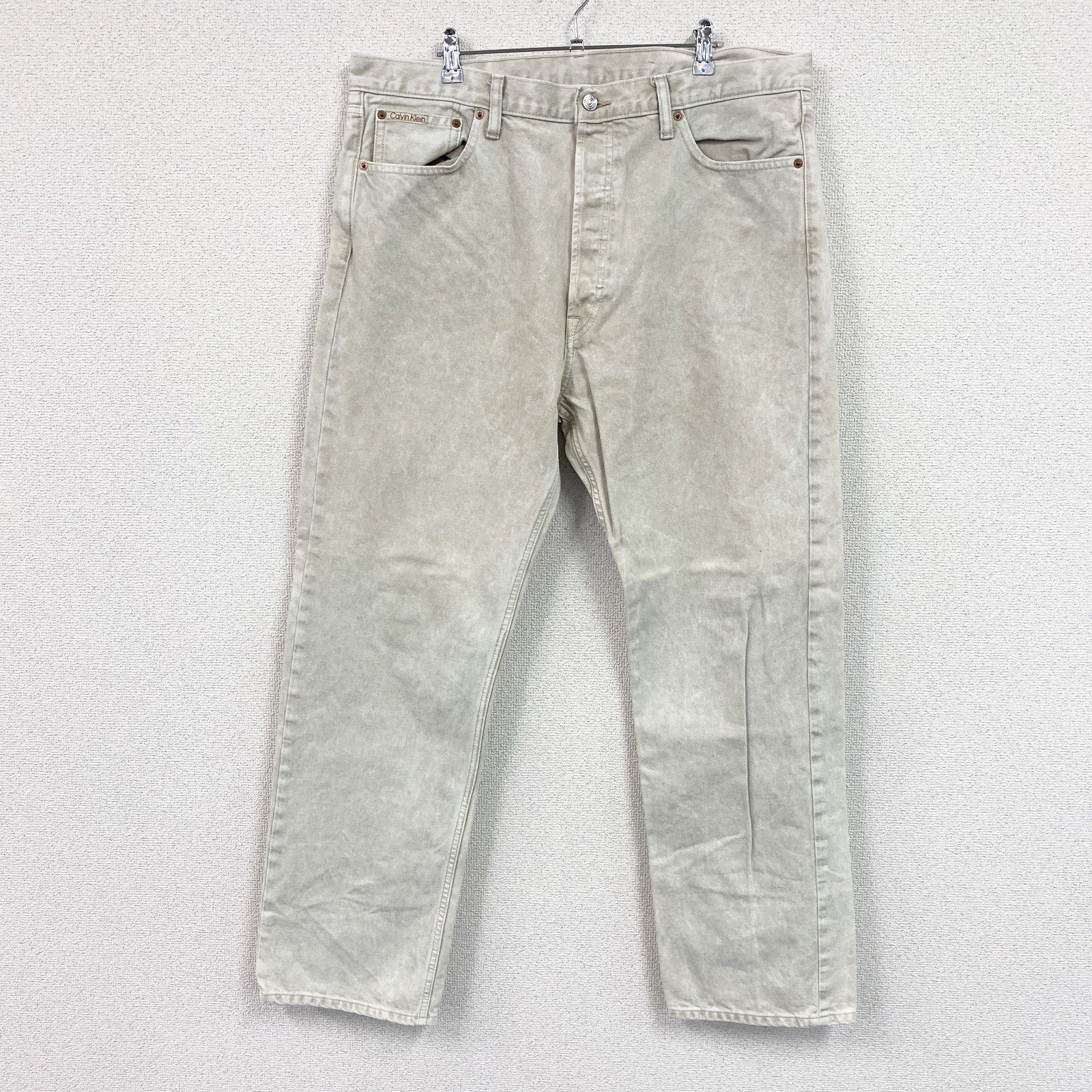 Calvin Klein　カルバンクライン　デニムパンツ/ジーンズ　ボタンフライ　ベージュ　W38サイズ