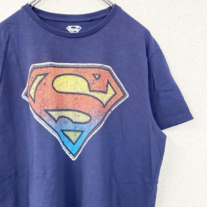 古着 used　SUPERMAN　スーパーマン　マーベル　半袖プリントムービーTシャツ　DCコミックス　映画　ネイビー　Lサイズ