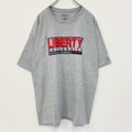 古着 used　champion チャンピオン　半袖プリントカレッジTシャツ　リバティ大学　1971　レトロ　グレー　XLサイズ