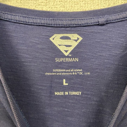 古着 used　SUPERMAN　スーパーマン　マーベル　半袖プリントムービーTシャツ　DCコミックス　映画　ネイビー　Lサイズ
