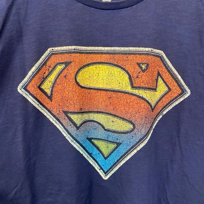 古着 used　SUPERMAN　スーパーマン　マーベル　半袖プリントムービーTシャツ　DCコミックス　映画　ネイビー　Lサイズ
