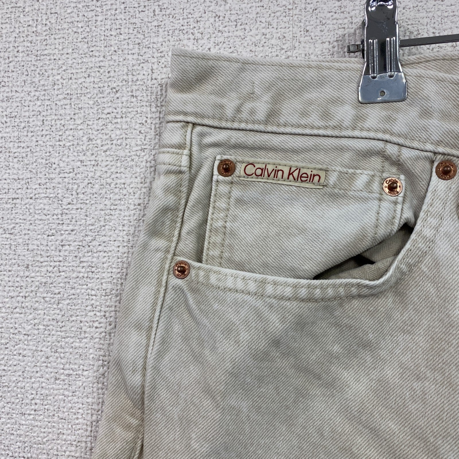 Calvin Klein　カルバンクライン　デニムパンツ/ジーンズ　ボタンフライ　ベージュ　W38サイズ