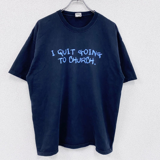 GILDAN　ギルダン　半袖メッセージプリントTシャツ　黒　ブラック　XLサイズ