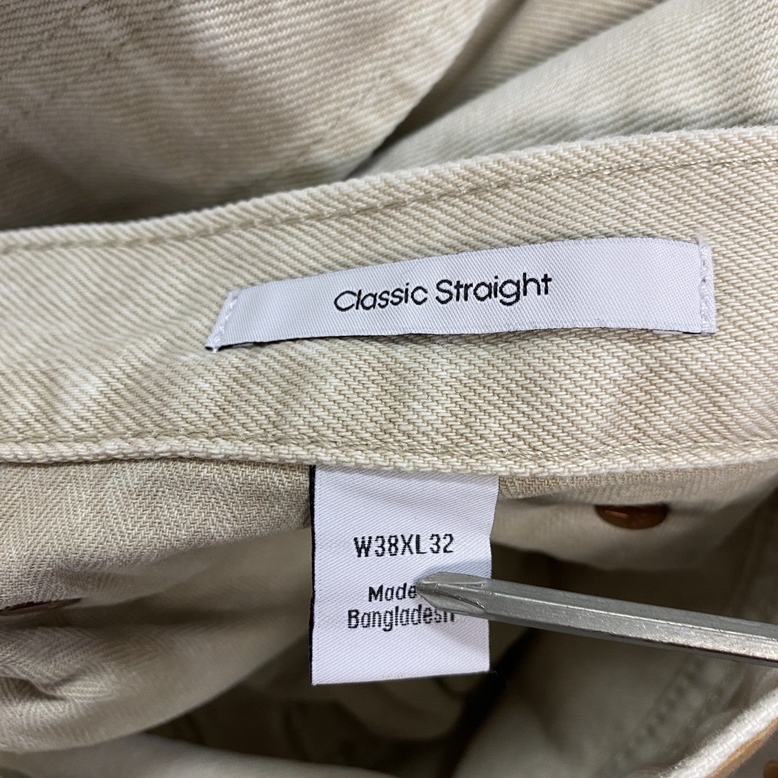 Calvin Klein　カルバンクライン　デニムパンツ/ジーンズ　ボタンフライ　ベージュ　W38サイズ