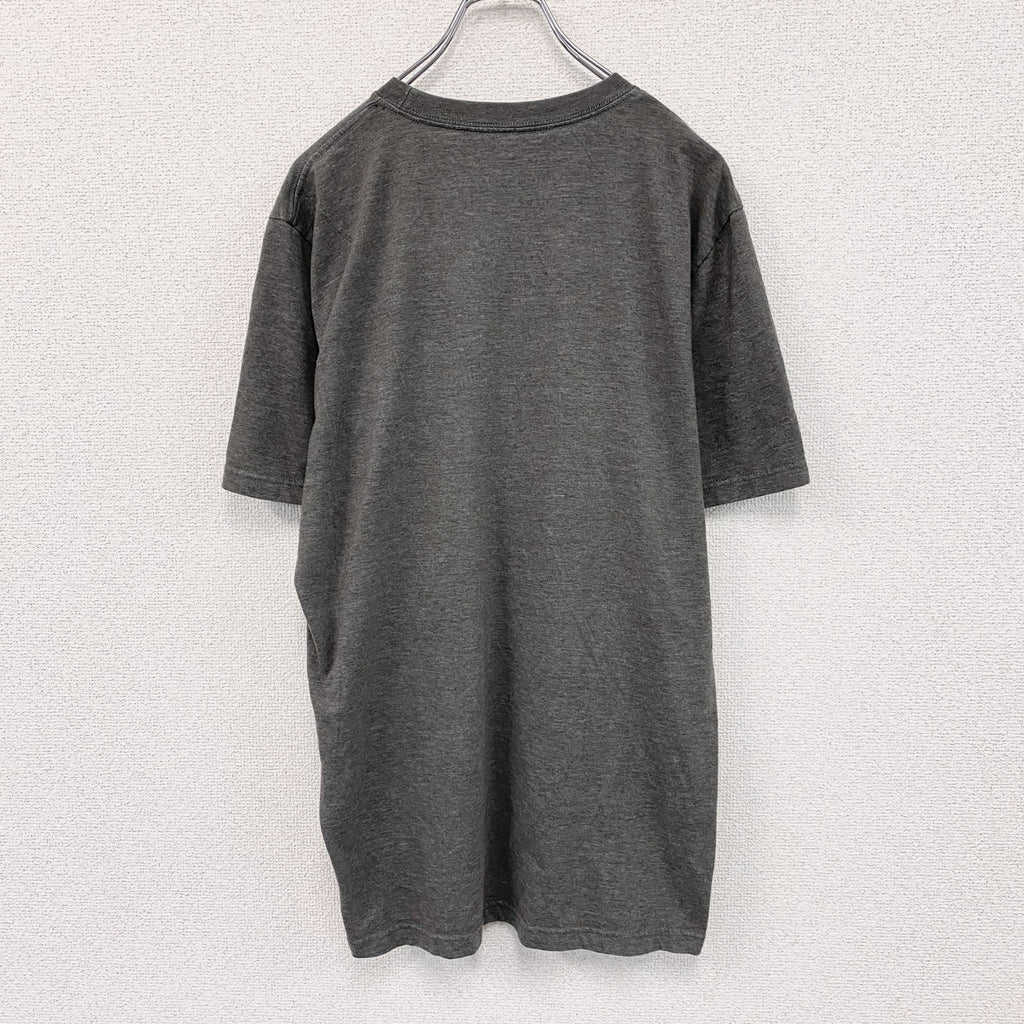 NIKE　ナイキ　半袖プリントTシャツ　ワンポイント刺ロゴ　ダークグレー　Lサイズ