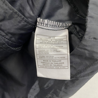 ～00s　NIKE　ナイキ　フルジップナイロンジャケット　スウッシュ　比翼仕立て　ヴィンテージ　黒　ブラック　XLサイズ