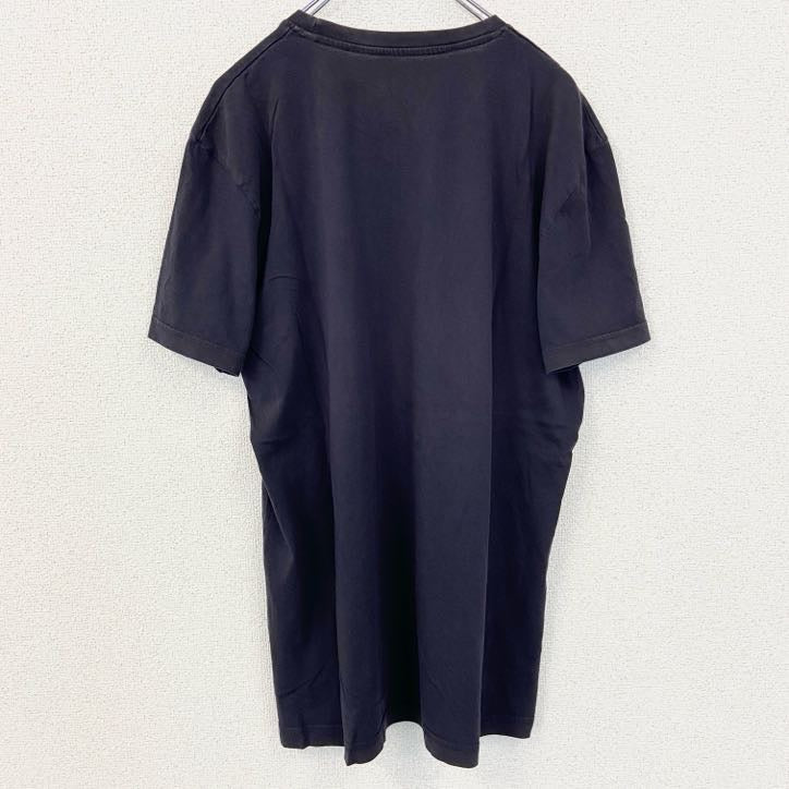 古着 used　TOM TAILOR　トムテイラー　半袖デザインプリントTシャツ　クルーネック　黒　ブラック　XLサイズ