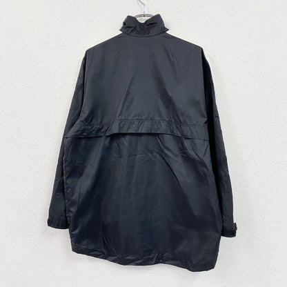 ～00s　NIKE　ナイキ　フルジップナイロンジャケット　スウッシュ　比翼仕立て　ヴィンテージ　黒　ブラック　XLサイズ