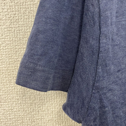 ～80s　adidas　アディダス　半袖プリントTシャツ　トレフォイルロゴ　デカロゴ　両面プリント　紺　ネイビー