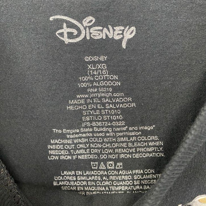 古着 used　Disney ディズニー　半袖ミッキー&ミニープリントTシャツ　黒　ニューヨーク　クルーネック　XLサイズ