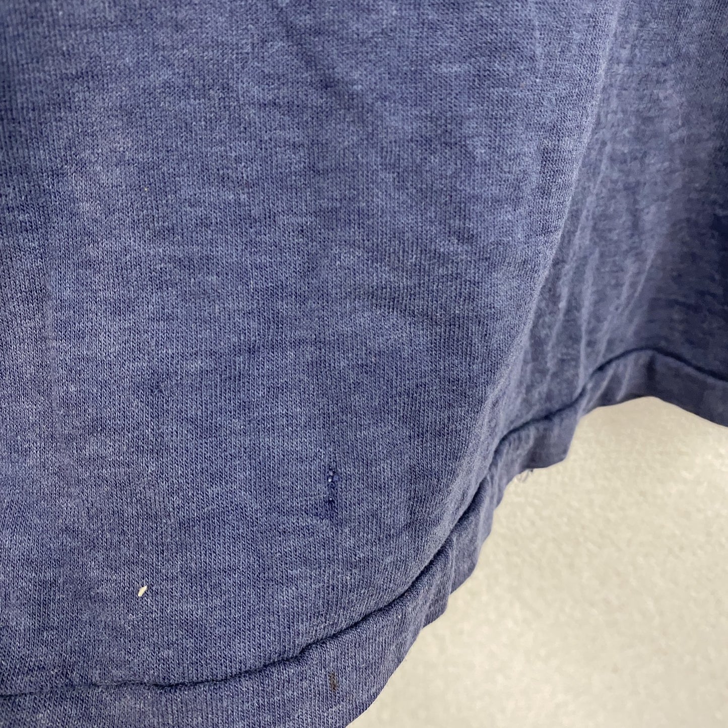 ～80s　adidas　アディダス　半袖プリントTシャツ　トレフォイルロゴ　デカロゴ　両面プリント　紺　ネイビー