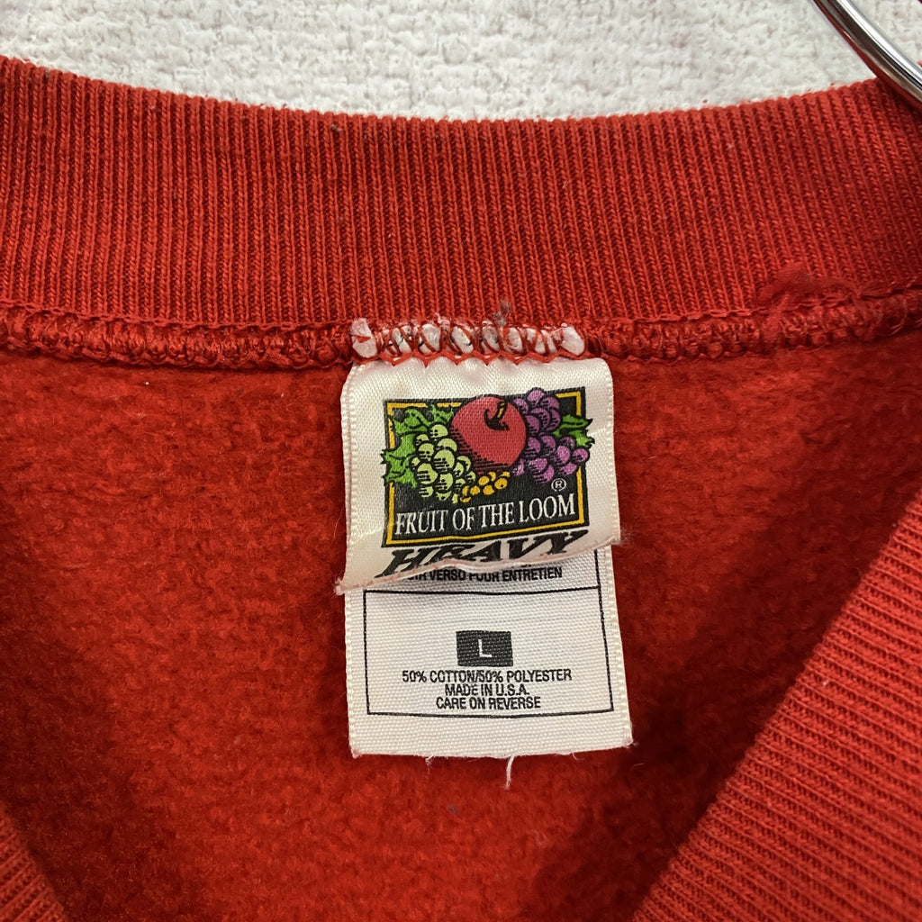 90s　FRUIT OF THE LOOM　NBA　シカゴブルズ　スウェット/トレーナー　赤　レッド　Lサイズ