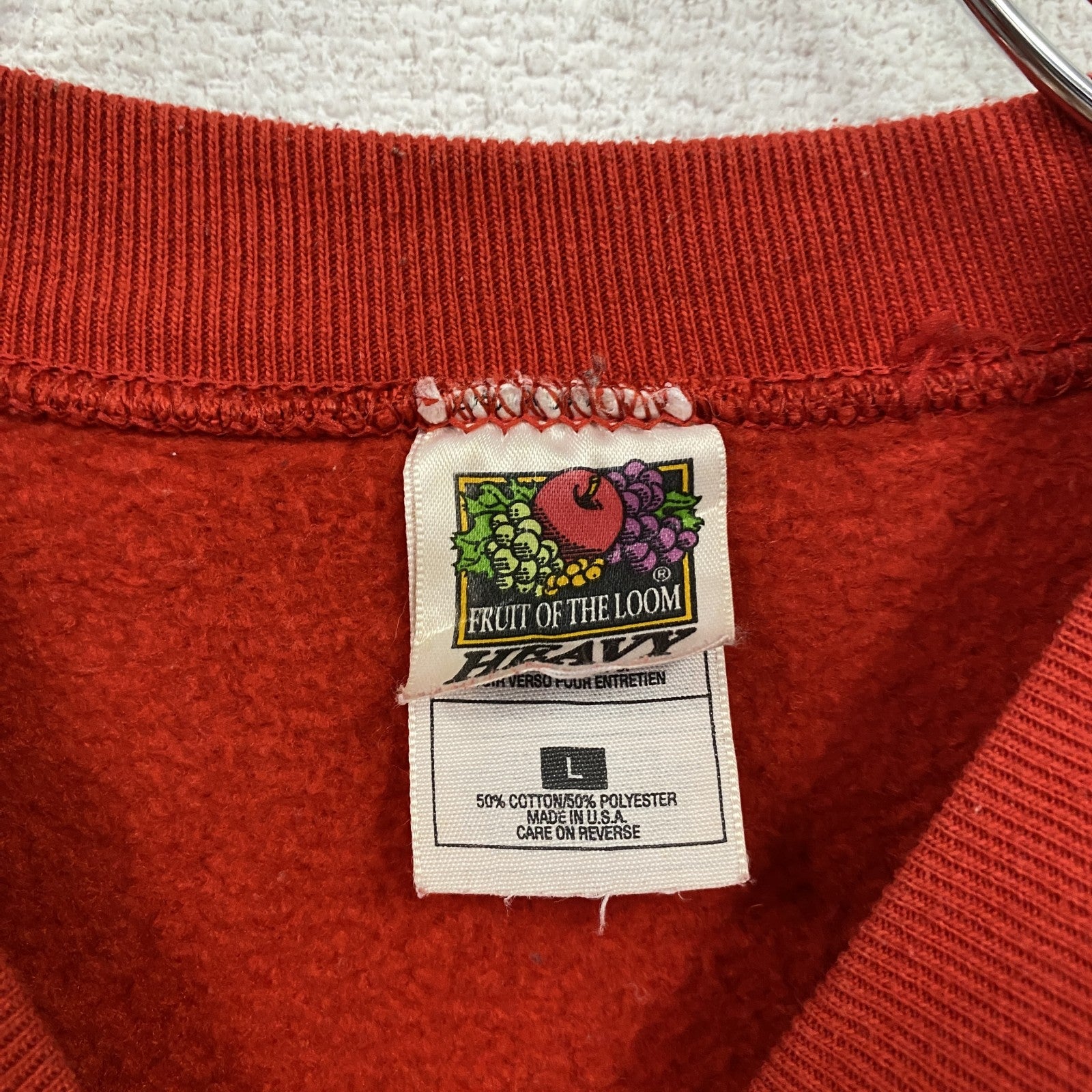 90s　FRUIT OF THE LOOM　NBA　シカゴブルズ　スウェット/トレーナー　赤　レッド　Lサイズ