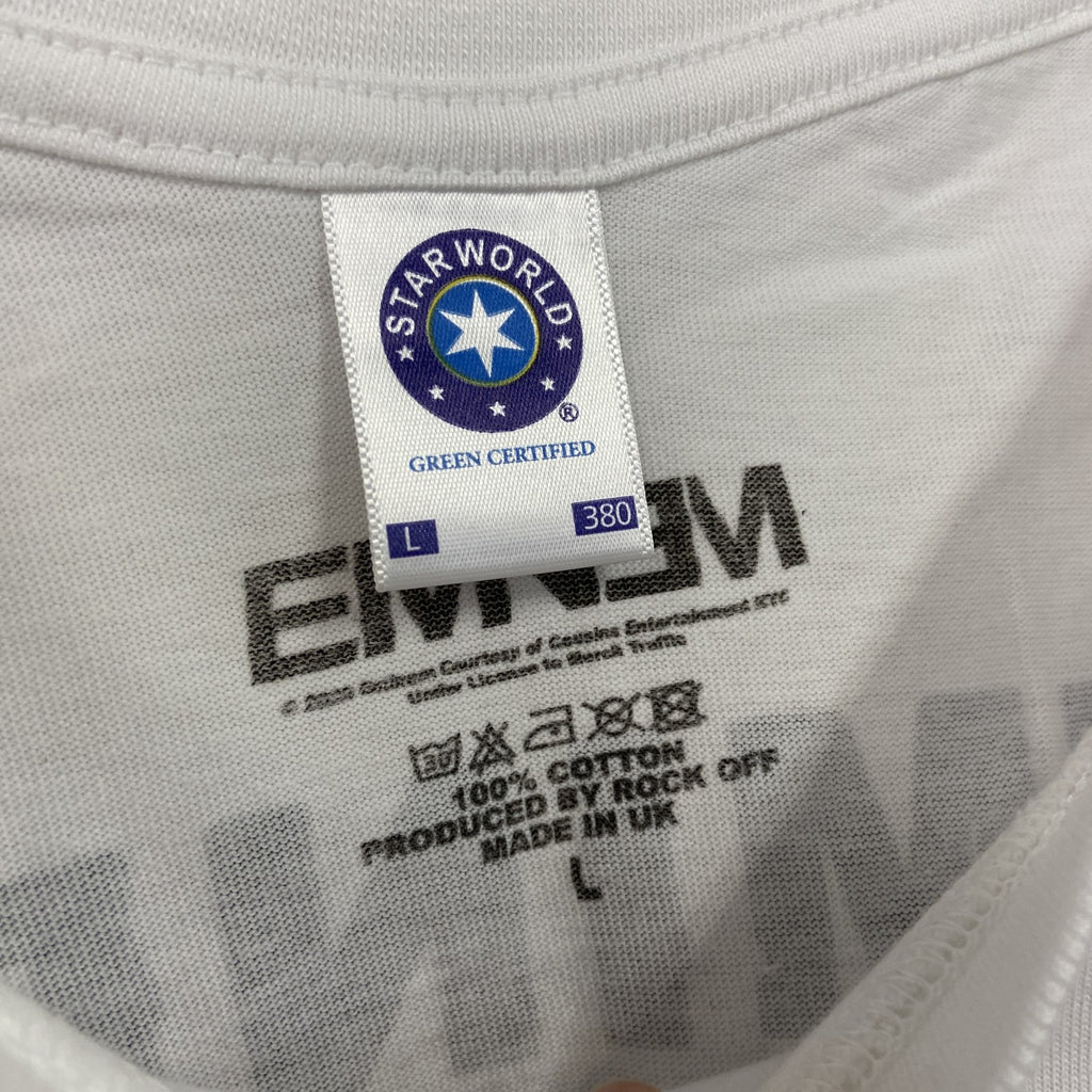 Eminem　エミネム　Eminem Show　半袖フォトプリントTシャツ　ラップT　オフィシャル　白　ホワイト　Lサイズ【新品・正規品】