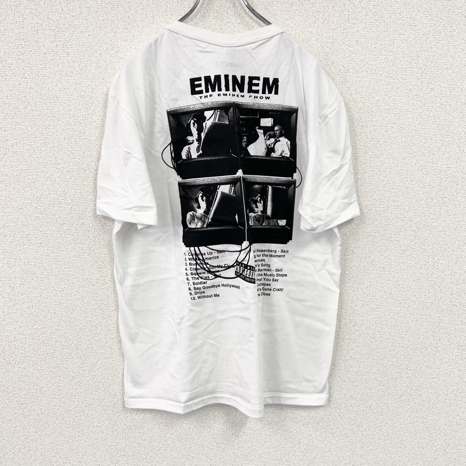 Eminem　エミネム　Eminem Show　半袖フォトプリントTシャツ　ラップT　オフィシャル　白　ホワイト　Lサイズ【新品・正規品】