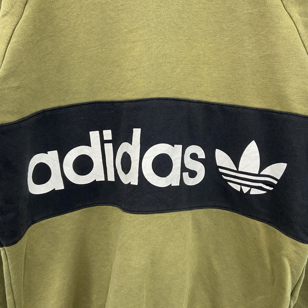 adidas　アディダス　スウェット/トレーナー　バイカラー　カーキ　黒　Sサイズ