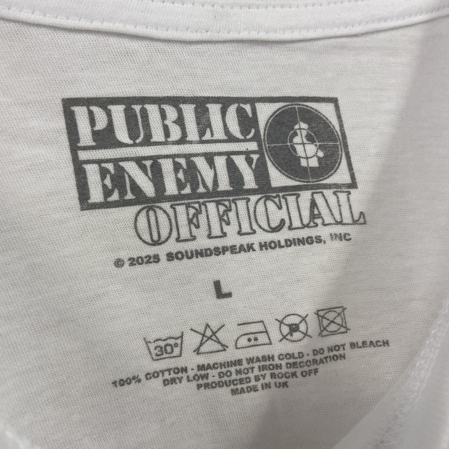 PUBLIC ENEMY　パブリックエネミー　Four Logos　プリントTシャツ　ラップT　白　ホワイト　Lサイズ【新品・正規品】