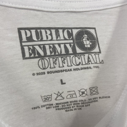 PUBLIC ENEMY　パブリックエネミー　Four Logos　プリントTシャツ　ラップT　白　ホワイト　Lサイズ【新品・正規品】
