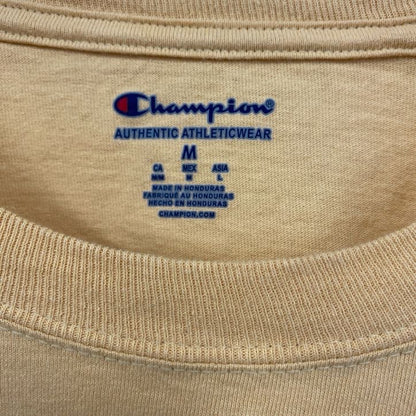古着 used　champion チャンピオン　長袖カレッジプリントTシャツ　ロンT　黄　NORWICH　クルーネック　Mサイズ
