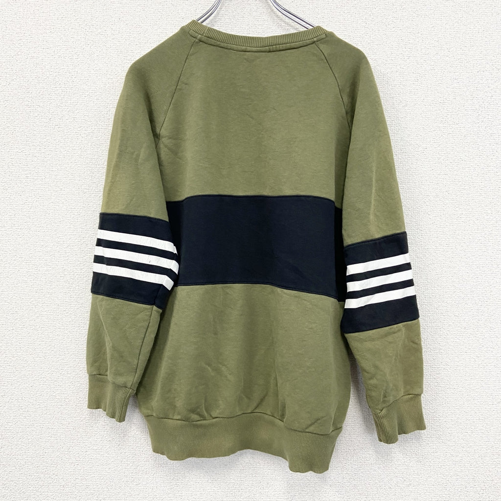 adidas　アディダス　スウェット/トレーナー　バイカラー　カーキ　黒　Sサイズ