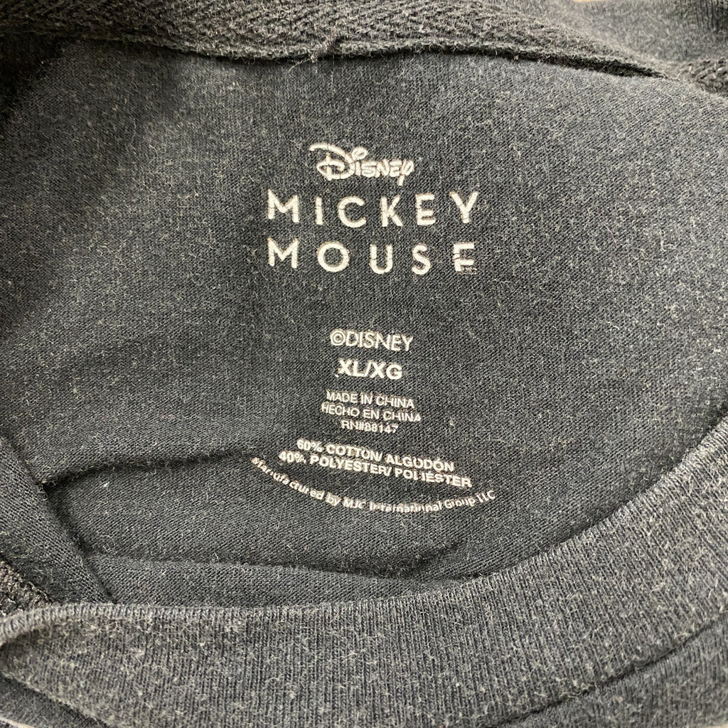 Disney　ディズニー　半袖プリントTシャツ　ミッキー　キャラクターデザイン　黒　ブラック　XLサイズ