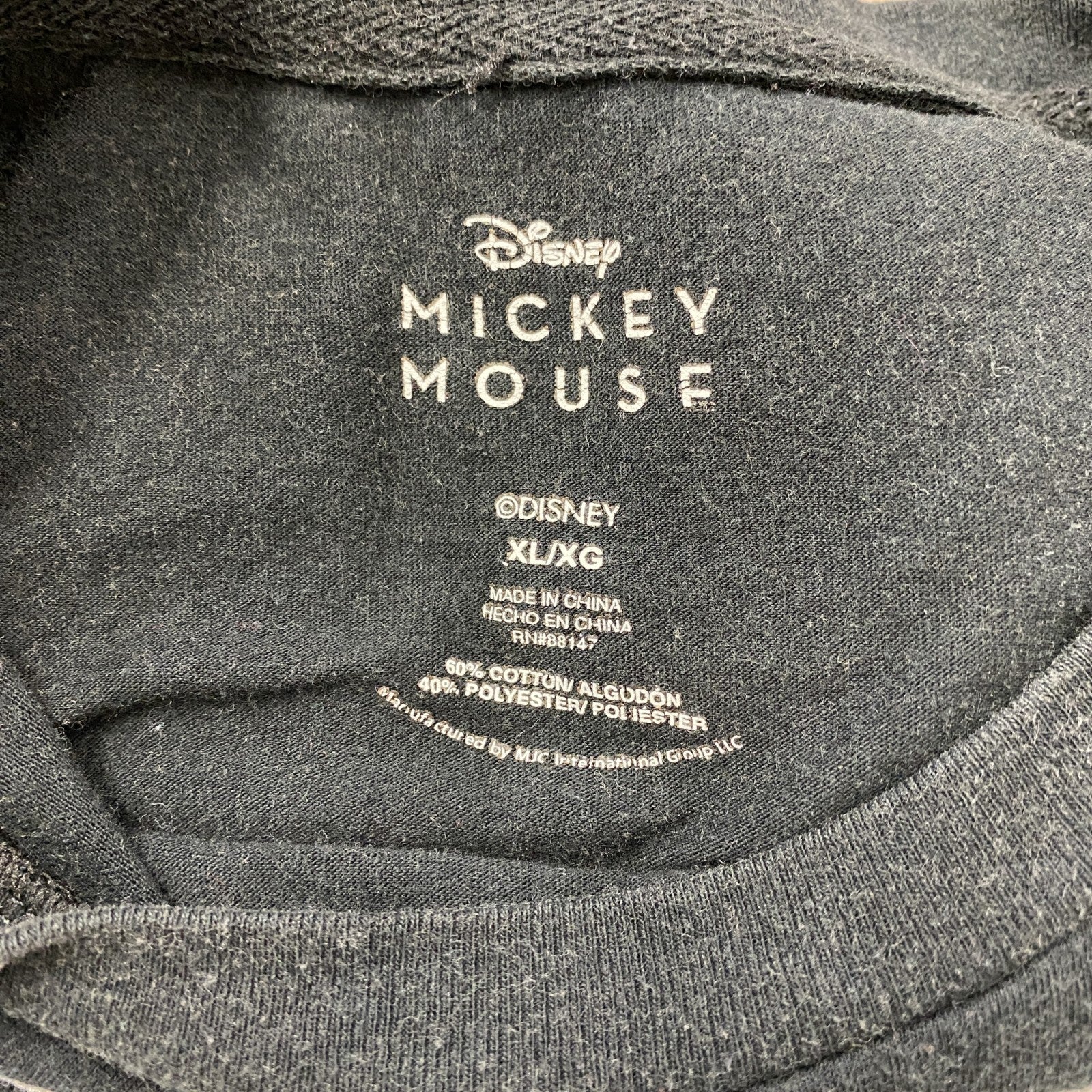 Disney　ディズニー　半袖プリントTシャツ　ミッキー　キャラクターデザイン　黒　ブラック　XLサイズ