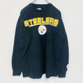 古着 used　NFL TEAM APPAREL　長袖プリントTシャツ　ロンT　黒　STEELERS　フットボール　Lサイズ