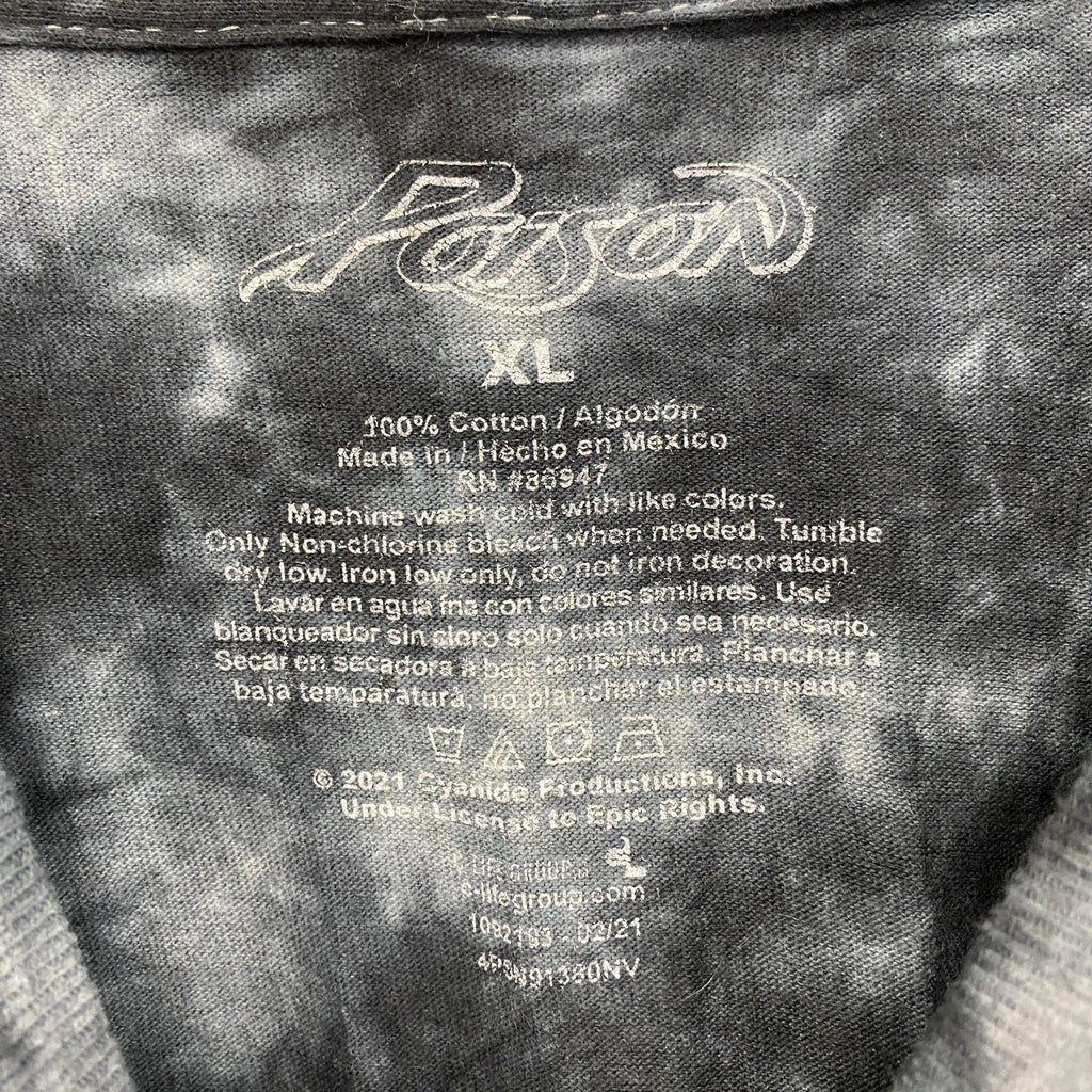 POISON　ポイズン　半袖プリントTシャツ　バンT　タイダイ柄　黒　ブラック　XLサイズ