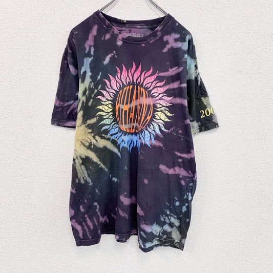 RIH-ISSUE　半袖プリントTシャツ　Rihanna　リアーナ　タイダイ柄　ブラック　Lサイズ