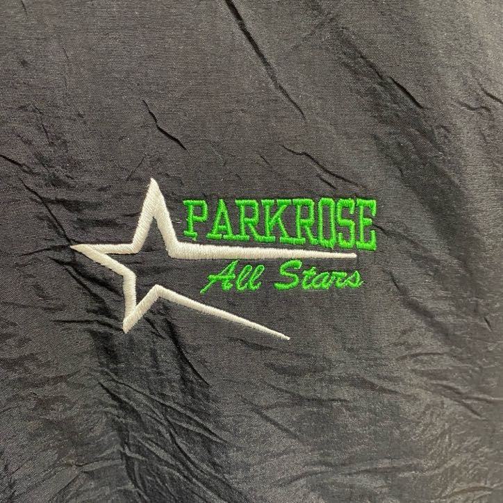 古着 used　PORT AUTHORITY　長袖刺繍ナイロンジャケット　ブルゾン　PARKROSE　野球　黒　Mサイズ