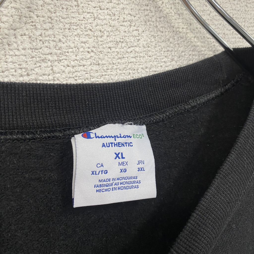 Champion　チャンピオン　スウェット/トレーナー　刺繍ロゴ　クルーネック　現行　黒　ブラック　XLサイズ